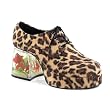 3 1/2 Inch Men's Shoes Platform Filled Heel Fish Retro Disco Cheetah Animal Print