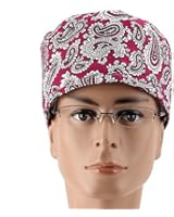 Guoer Women's and Men's Doctor Scrub Cap Surgical Hat Flower Series
