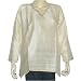 Lady Cream Shirt Silk Long Sleeve Top Blouse Embroidery Size L (tps002)