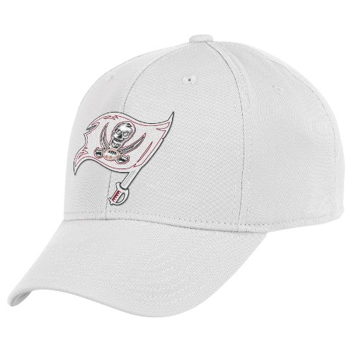 NFL Men's Tampa Bay Buccaneers End Zone White Structured Flex Hat - Tw90Z (White, Large/X-Large)