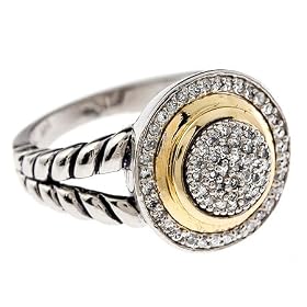 Silver & 14K Yellow Gold 0.33 cttw. Diamond Ring, 7 by Watches Diamond