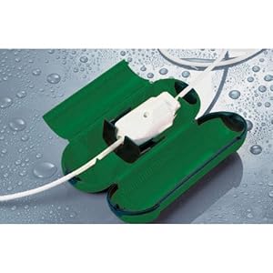 Hot Headz Extension Cord Safety Seal Water Resistant Cord Cover, 8.25 x 3 x 3-Inch, Green