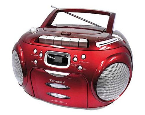 Tamashi DX B18R CD-/MP3-Radiorekorder (Kassettendeck ,USB 2.0) rot