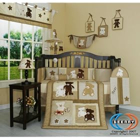 Boutique Baby Teddy Bear 13PCS CRIB BEDDING SET By GEENNY Designs