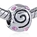 Pandora Bead & Bracelet - Pink Crystal Spiral Swirl Pattern European Charm Beads