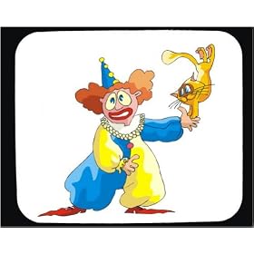 Decorated Mouse Pad with trick, cat, costume, pet, clown