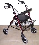 MedMobile Medical Aluminum Rollator with 8  Casters, extra wide 14  x 13  Padded Seat and Loop Locks