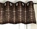 Stylemaster Fiesta Faux Silk Grommet Valance with Sequin Organza Espresso, 56-Inch by 18-Inch