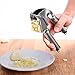 Icicle Design Garlic Press and Peeler Set - 304 Stainless Steel Garlic Mincer and Blue Silicone Tube Roller