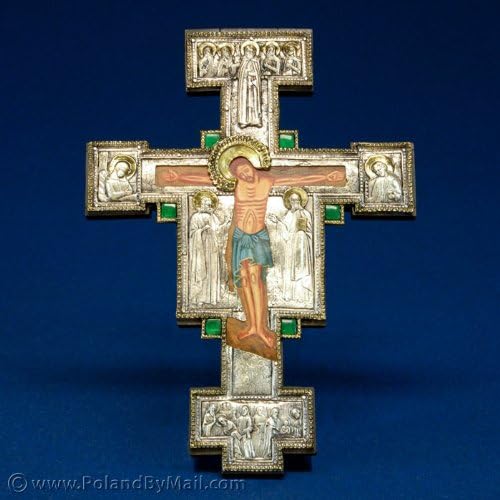 Silver Plated Giotto Cross - Wall Hanging #2 (8x12)