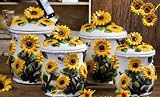 KITCHEN CANISTERS,4PC CANISTERS SUNFLOWER