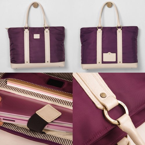 miim Women's Tote Bag (Violet) for Dell Inspiron i15N-1294BK 15-Inch Laptop / Free Gift Pouch Fast Shipping