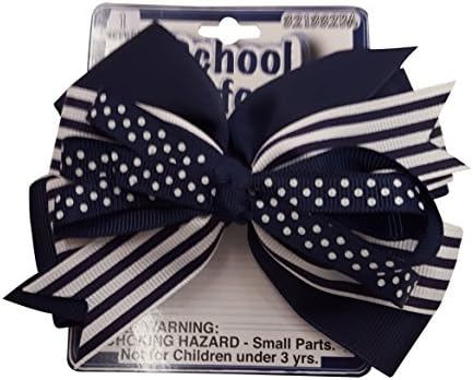 School Uniforms Girls Navy 1 Pack Bow Dots Stripes and Solids