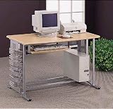 Brushed Aluminum Computer Desk By Coaster Furniture