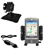 Pharos GPS 525E Auto Bean Bag Dash Holder with Car Charger - Uses Gomadic TipExchange