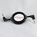 Black Retractable Ipod Zune or Mp3 Aux Auxiliary Stereo Car Radio Input Jack Audio Cable for 2008 and 2009 Honda Accord, Civic, Fit, S2000