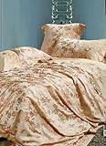 4-pc Comfortable Apricot Imitated Silk Duvet Cover Bedding Set - King Size