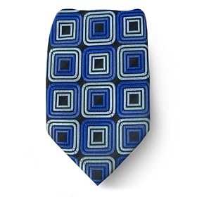 Mens BCBG Designer Silk Tie - Black Blue