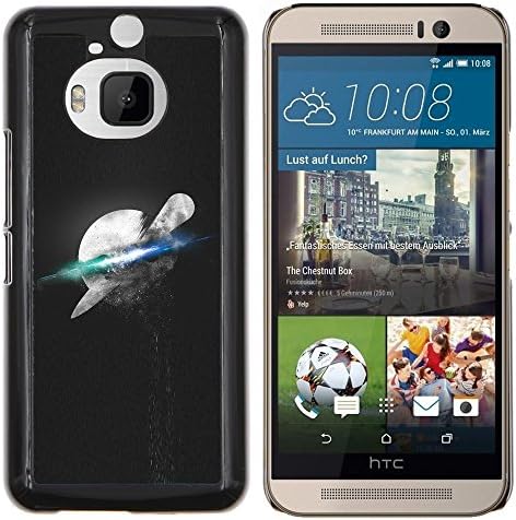 Psychedelic Space Moon - Aluminum Metal&amp;Hard Plastic Back Case Cover - Black - HTC One M9+ / M9 Plus (Not M9)