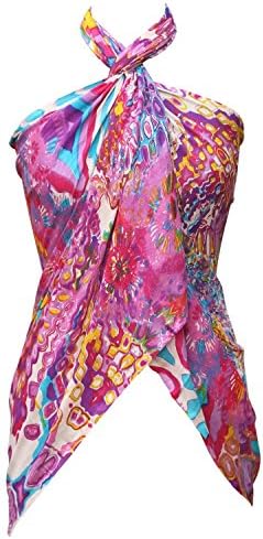SouvNear Printed Wrap Scarf Stole - Floral Fashion Scarves for Women Girls Teens - Forever Summer Scarfs