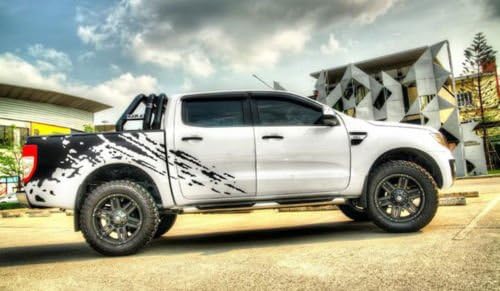 Matte Black Design Full Color Sticker Cover Car Decal Vinyl Ford Ranger T6 12 13 14 15