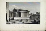 VIEW VUE DE LA MAISON CARREE LEMAITRE 1824 STREET PRINT