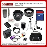 Best Value Accessory Package For Canon T3i includes: 16GB Hi Speed Error Fr ....