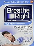 Breathe Right Nasal Strips Clear, Large, 30 Count