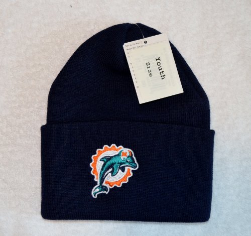 Miami Dolphins Child Beanie Hat - Blue Youth NFL Cuffed Cap