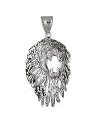 Clevereves 14K White Gold Pendant Lion Head 25 - Gram(s)