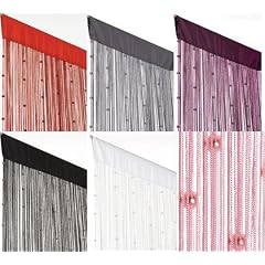 Perlen Fadenvorhang Helena 90 x 250 cm, Farbe:schwarz/silber