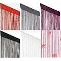 Perlen Fadenvorhang Helena 90 x 250 cm, Farbe:schwarz/silber