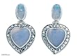 Agate and moonstone earrings, 'Sweety Hearts'