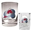 Colorado Avalanche NHL Rocks Glass & Square Shot Glass Set - Primary Logo