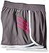 adidas Big Girls' Ultimate 3 Stripe Knit Short, Granite/Shock Pink, Large/14