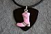 Pick Guitar Country Necklace Charm Gal Planet Charm on Black