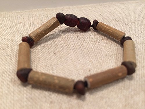 GERD, Colic, Reflux Baby Bracelet 5.5 inches Hazelwood Baltic Amber Bracelet 5.5 - 6 Inches Brown Honey Yellow for babies baby infant toddler bub for Gut issues; Eczema, Colic, Reflux, GERD, heartburn, and ulcers. 100% Satisfaction Guaranteed. 15 cm 6 inches Hazel wood (Raw Unpolished Baltic Amber Cherry)