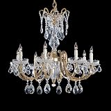 Nulco Lighting 370-08-PBA-01 Southport Polished Bronze Antique Chandelier Polished Bronze Antique