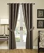 Chezmoi Collection 4pcs Grommet Top Solid Mocha Brown Micro Suede Lined Window Curtain / Drape Set