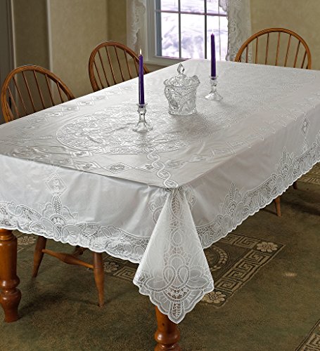 Vinyl Lace Betenburg Design Tablecloth White 60