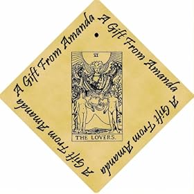 Gift Boxed Pack of 48 PERSONALISED Parchment 6cm Square Gift Tags Tarot The Lovers