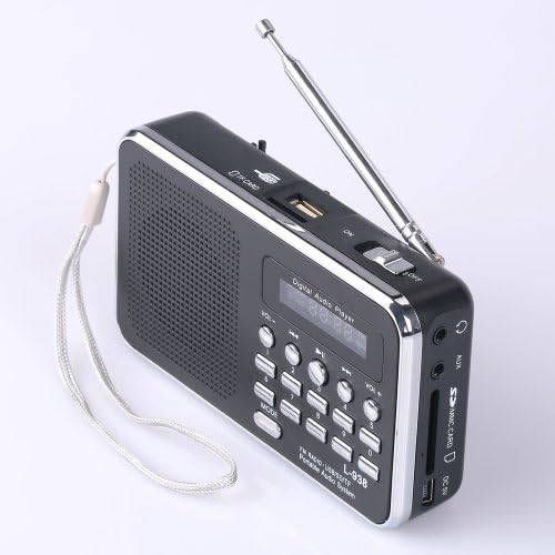 Baudio® Portable Mini USB FM Radio Speaker Music Player Micro SD/TF Card For PC iPod IPhone and other android phones (938 Black)