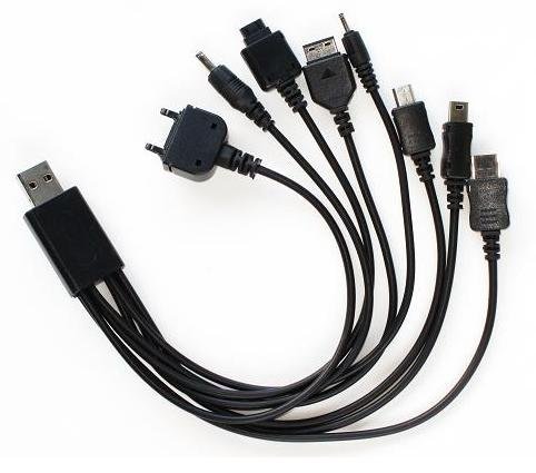 8-in-1 USB Charger Cable For BlackBerry/Nokia/Motorola Phones, GPS, MP3, PDA and MORE!