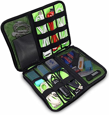 MEGAZON Waterproof Nylon Storage Organiser Case , Digital Travel Storage Bag,Fashion Cable Organizer carry bag (LARGE Storage Organiser)