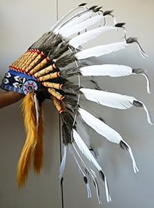 White Chief Indian Feather Headdress / Native American Warbonnet