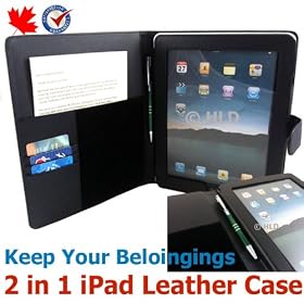 HLD Multifunctional Wallet Card Passport Leather iPad Case and Durable Dust Resistant Keep Credit Debit Card