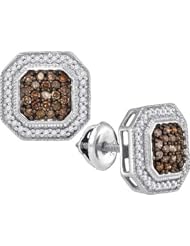0.50CTW COGNAC DIAMOND MICRO-PAVE EARRING