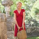 TravelSmith Womens Plus Size Twist-Front Cap Sleeved Indispensable Travel Dress Red 3X