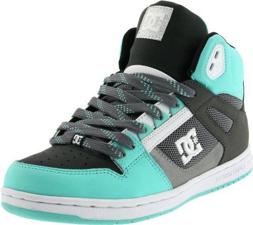DC Women's Rebound Hi Sneaker,Black/Cockatoo,9.5 M US