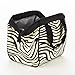 Fit & Fresh Ladies Downtown Insulated Lunch Bag with Ice Pack, Exterior Pocket with Zipper Closure, Zebra